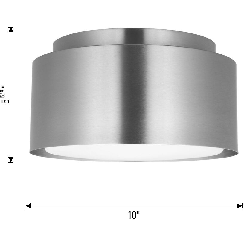 Drew & Jonathan Dartmore 1 Light 10 inch Brushed Nickel Flush Mount Ceiling Light, Small
