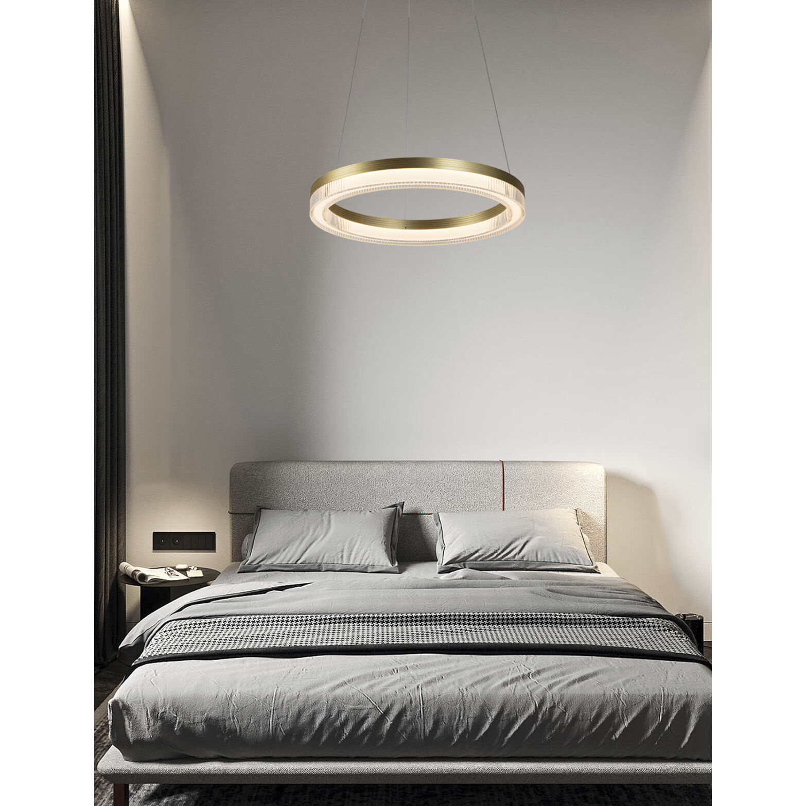 Evaline LED 23.62 inch Brushed Champagne Pendant Ceiling Light