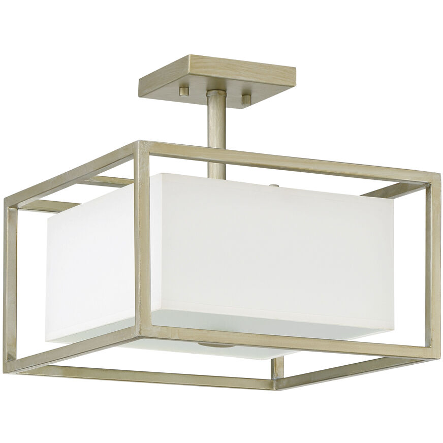 Chloie 2 Light 13 inch Sterling Gold Semi-Flush Ceiling Light