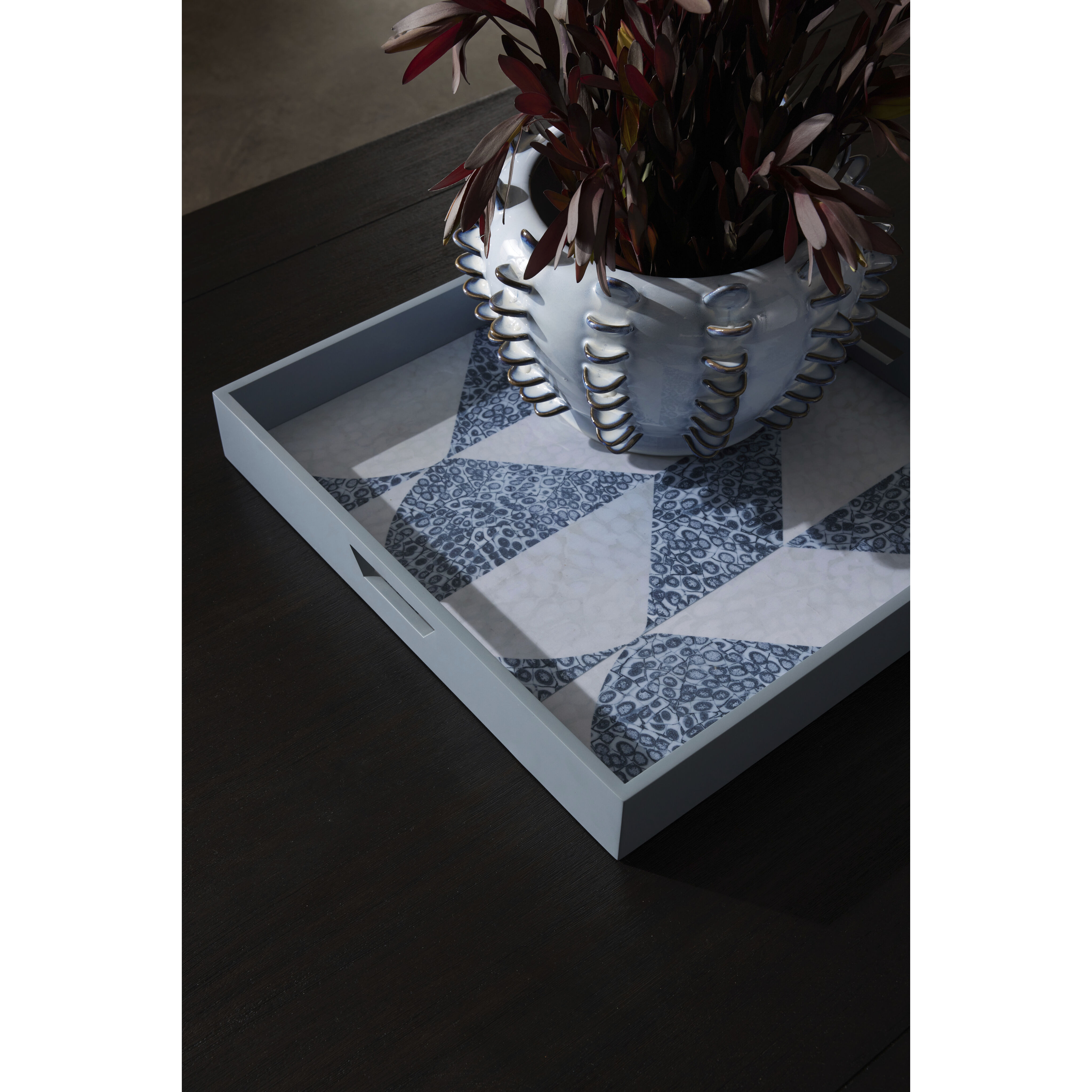 Alfie Slate Blue Mosaic Tray