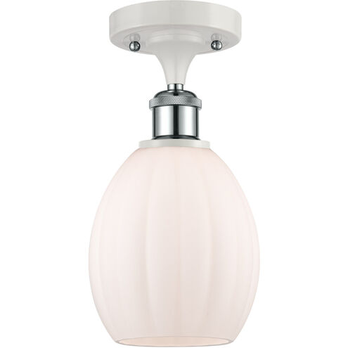 Ballston Eaton LED 6 inch White and Polished Chrome Semi-Flush Mount Ceiling Light, Ballston