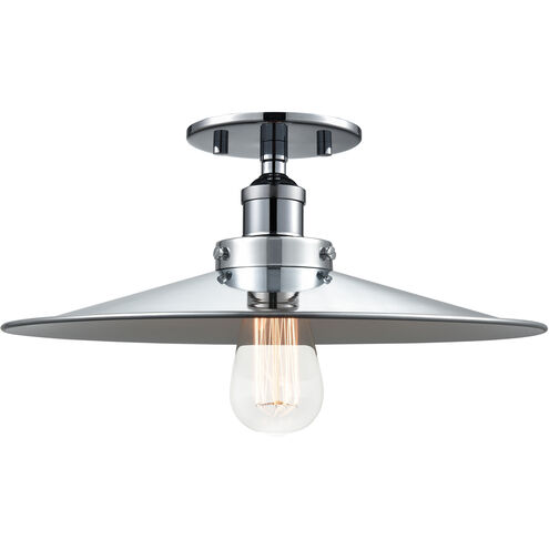 Bulstrode's Workshop 1 Light 14 inch Chrome Flush Mount Ceiling Light