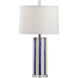 Vietri 31 inch 100 watt Aged Cream/Blue Glaze Table Lamp Portable Light