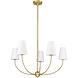 Shannon 5 Light 32 inch Rubbed Brass Chandelier Ceiling Light