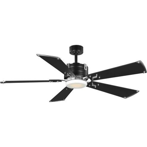 Glenfalls 56 inch Black with Matte Black Blades Ceiling Fan