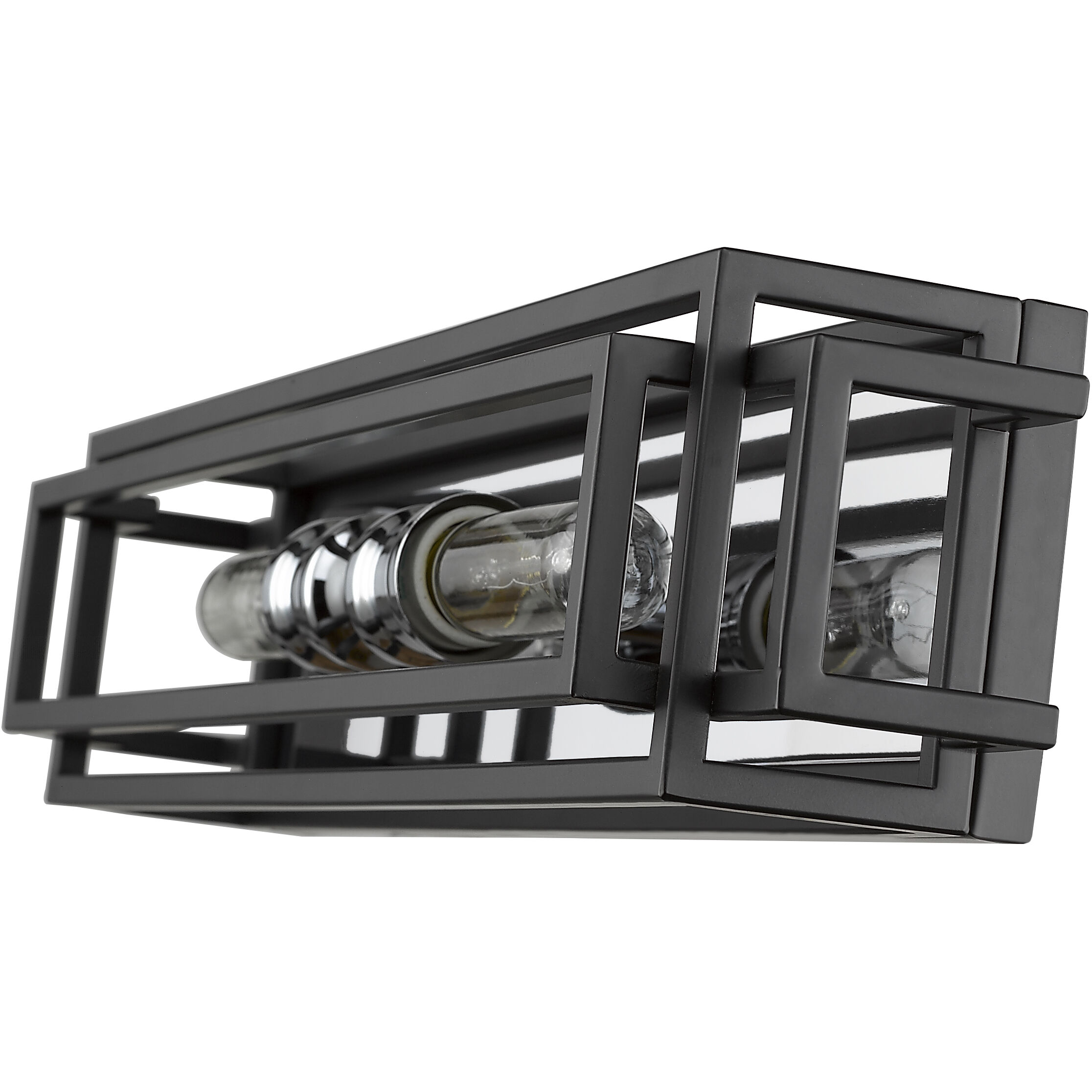 Titania 2 Light 24 inch Black and Chrome Vanity Wall Light