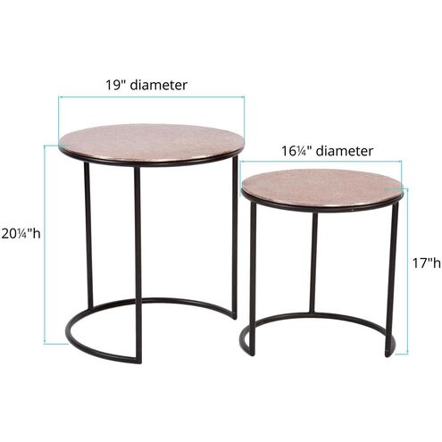 Carter 20.25 X 19 inch Copper/Black Nesting Table Set, Set of 2