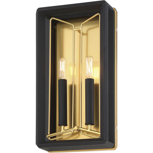 Sable Point 2 Light 8.5 inch Sand Coal With Honey Gold Wall Sconce Wall Light