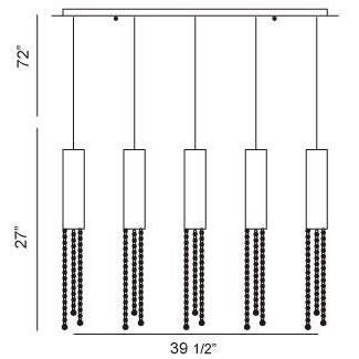 Groove 5 Light 6 inch Chrome Pendant Ceiling Light
