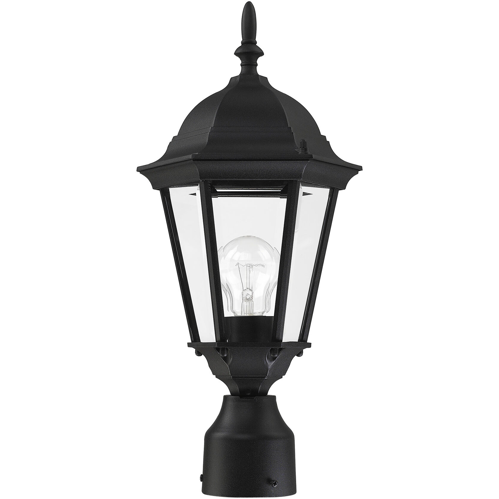 Hamilton 1 Light 18 inch Textured Black Outdoor Post Top Lantern