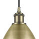 Ballston Dome LED 7.5 inch Antique Brass Mini Pendant Ceiling Light
