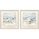 Beach Sandpipers Blue and Beige Framed Art, Propac