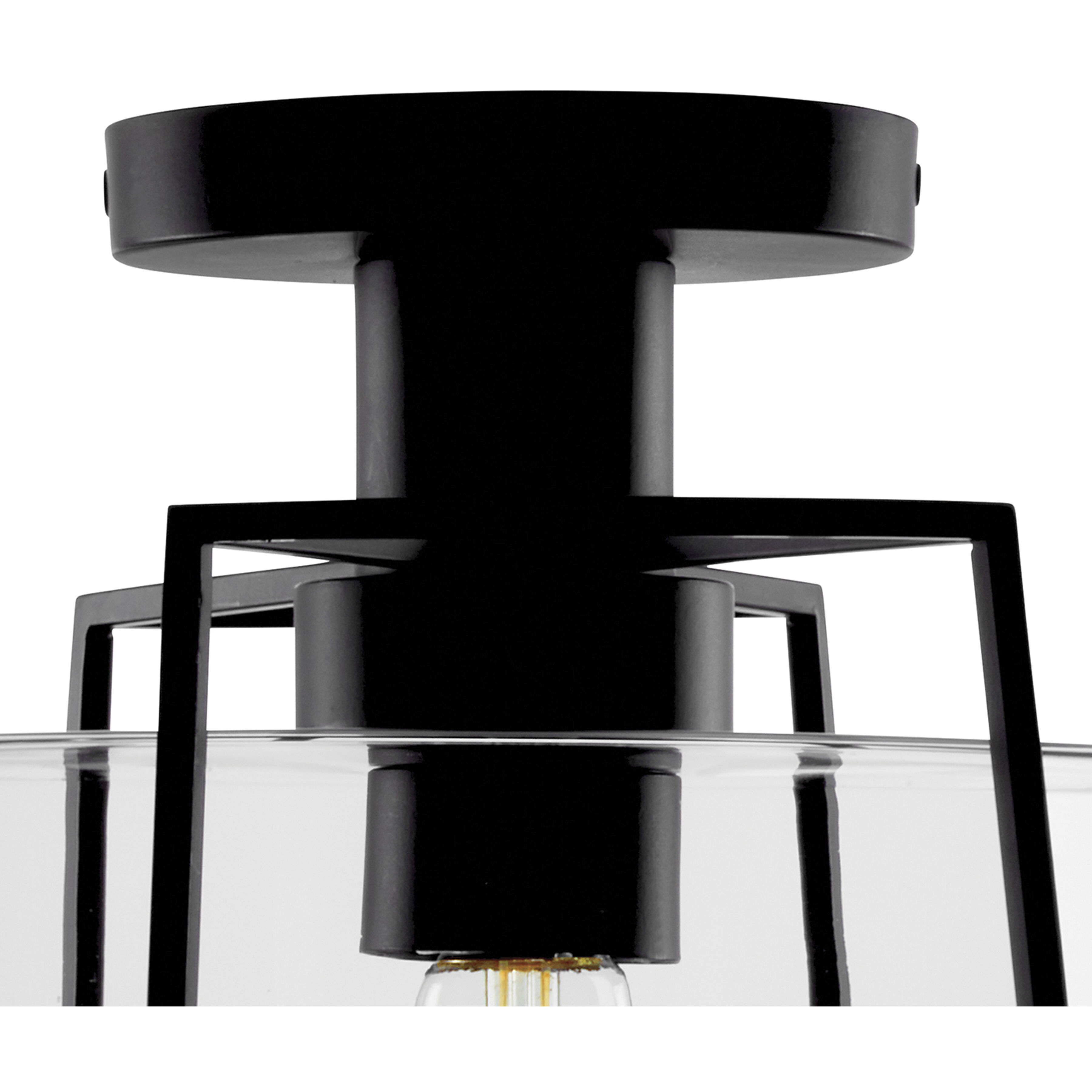 Cere 1 Light 13 inch Matte Black Outdoor Semi Flush Mount