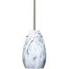 Pera 9 1 Light Satin Nickel Stem Pendant Ceiling Light in Incandescent, Marble Grigio Glass