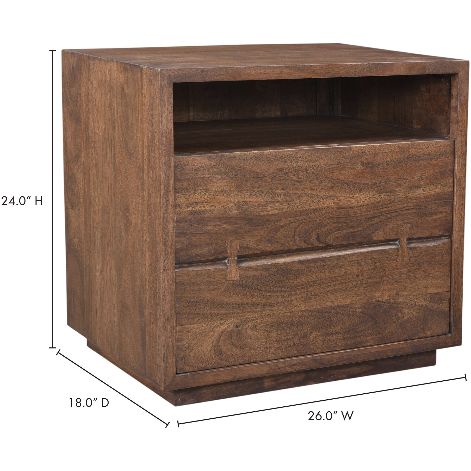 Madagasikara 26 X 24 inch Brown Nightstand