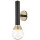 Via 1 Light 5 inch Polished Brass Wall Sconce Wall Light in Polished Brass and Black