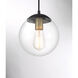 Vintage 2 Light 26 inch Matte Black with Natural Brass Linear Chandelier Ceiling Light
