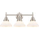 Caden LED 26 inch Satin Nickel Bath Vanity Light Wall Light in White Glass
