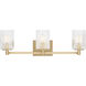 Lando 3 Light 24.63 inch Satin Brass Wall Bath Fixture Wall Light