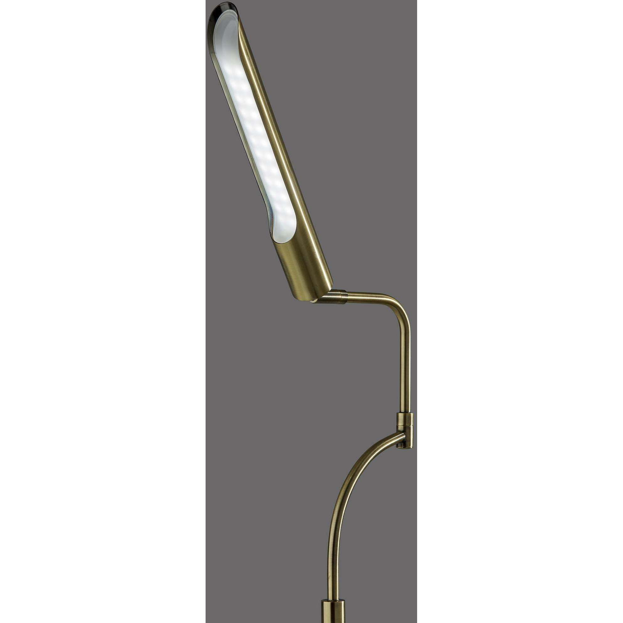 Zane 56.5 inch 10.00 watt Antique Brass Floor Lamp Portable Light, with Smart Switch