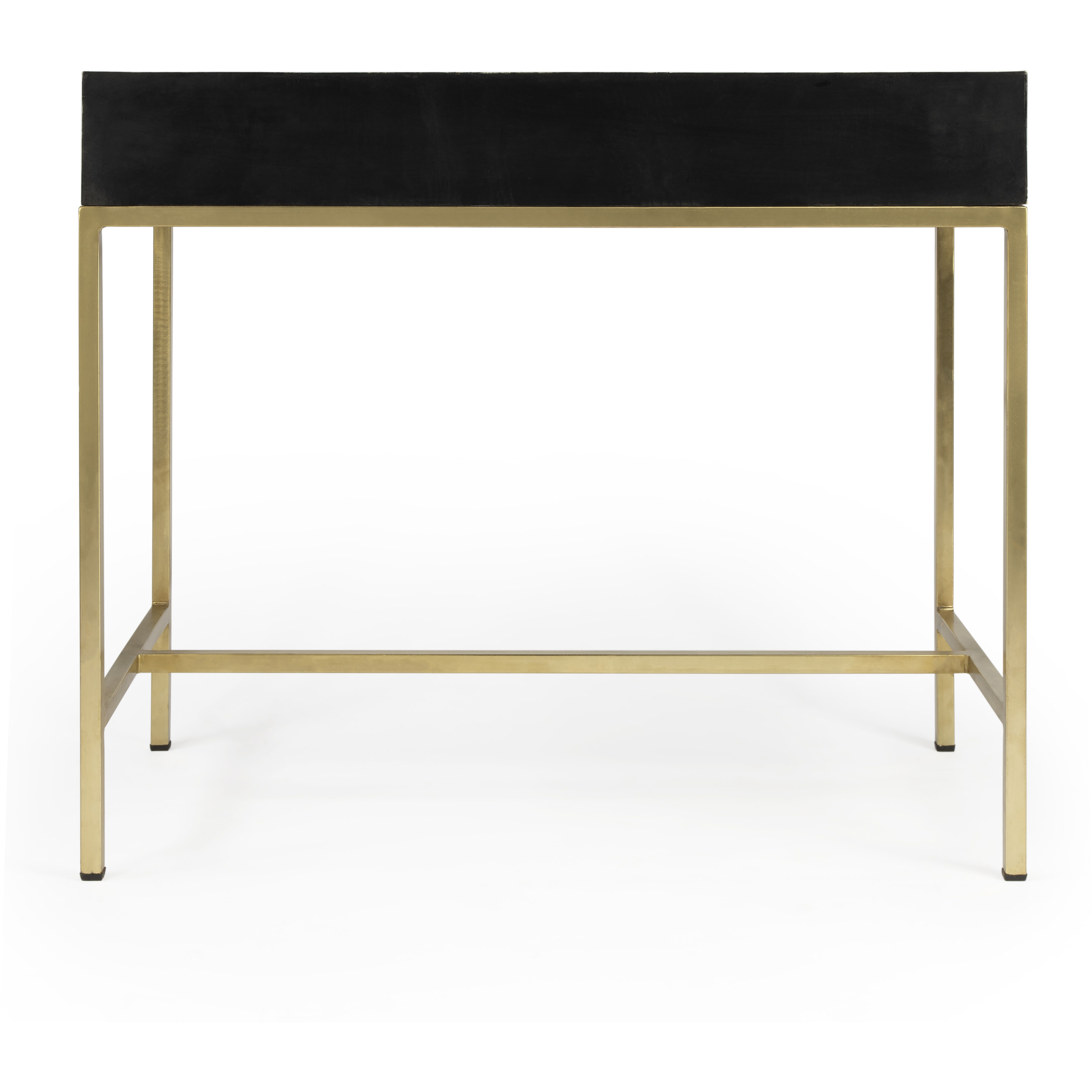 Perilla  Bone Inlay Writing Desk in Black and White,Gold