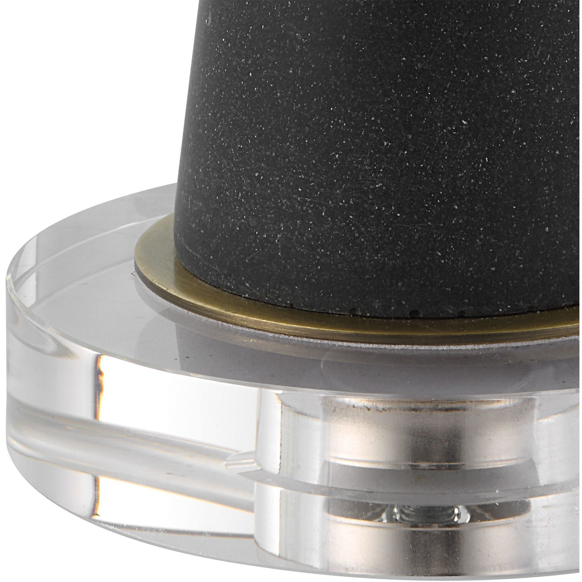 Fountain 34 inch 150.00 watt Man-Made Black Stone and Brushed Brass Buffet Lamp Portable Light