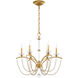 Priscilla 6 Light Heirloom Gold Chandelier Ceiling Light in Bronze Pearl, Adjustable Height