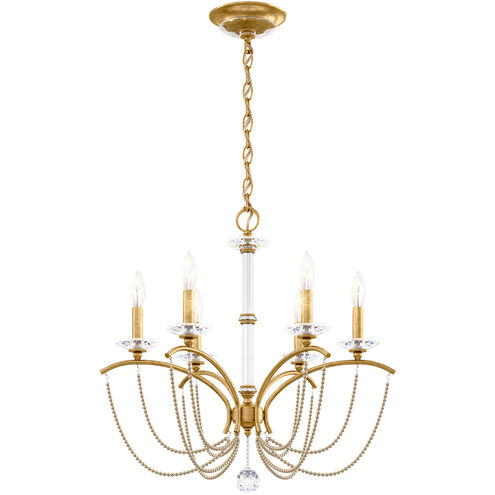 Priscilla 6 Light Heirloom Gold Chandelier Ceiling Light in Bronze Pearl, Adjustable Height