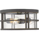 Jordan 3 Light 12 inch Oil Rubbed Bronze Outdoor Flush Mount