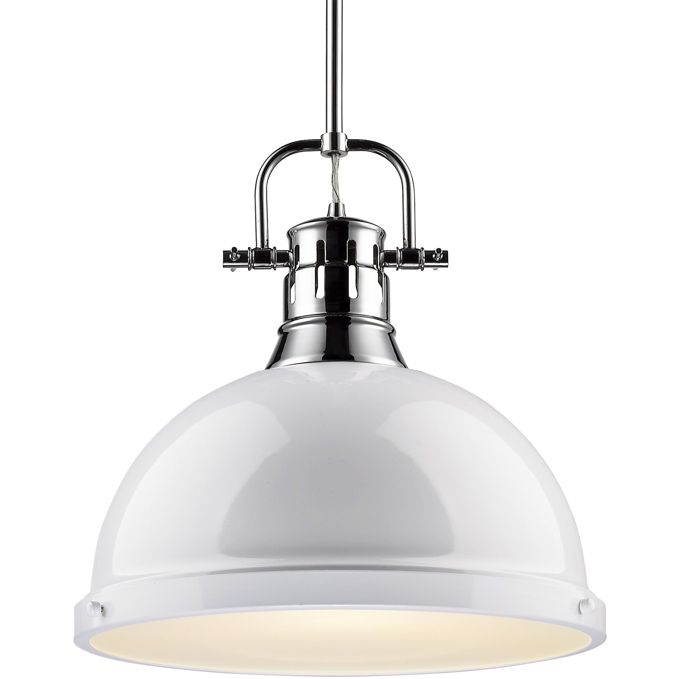 Yep Duncan 1 Light 14 inch Chrome Pendant Ceiling Light in White, Large