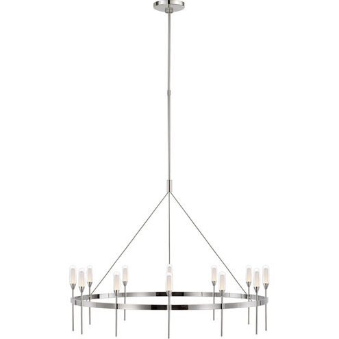 Peter Bristol Overture LED 39 inch Polished Nickel Ring Chandelier Ceiling Light, XL