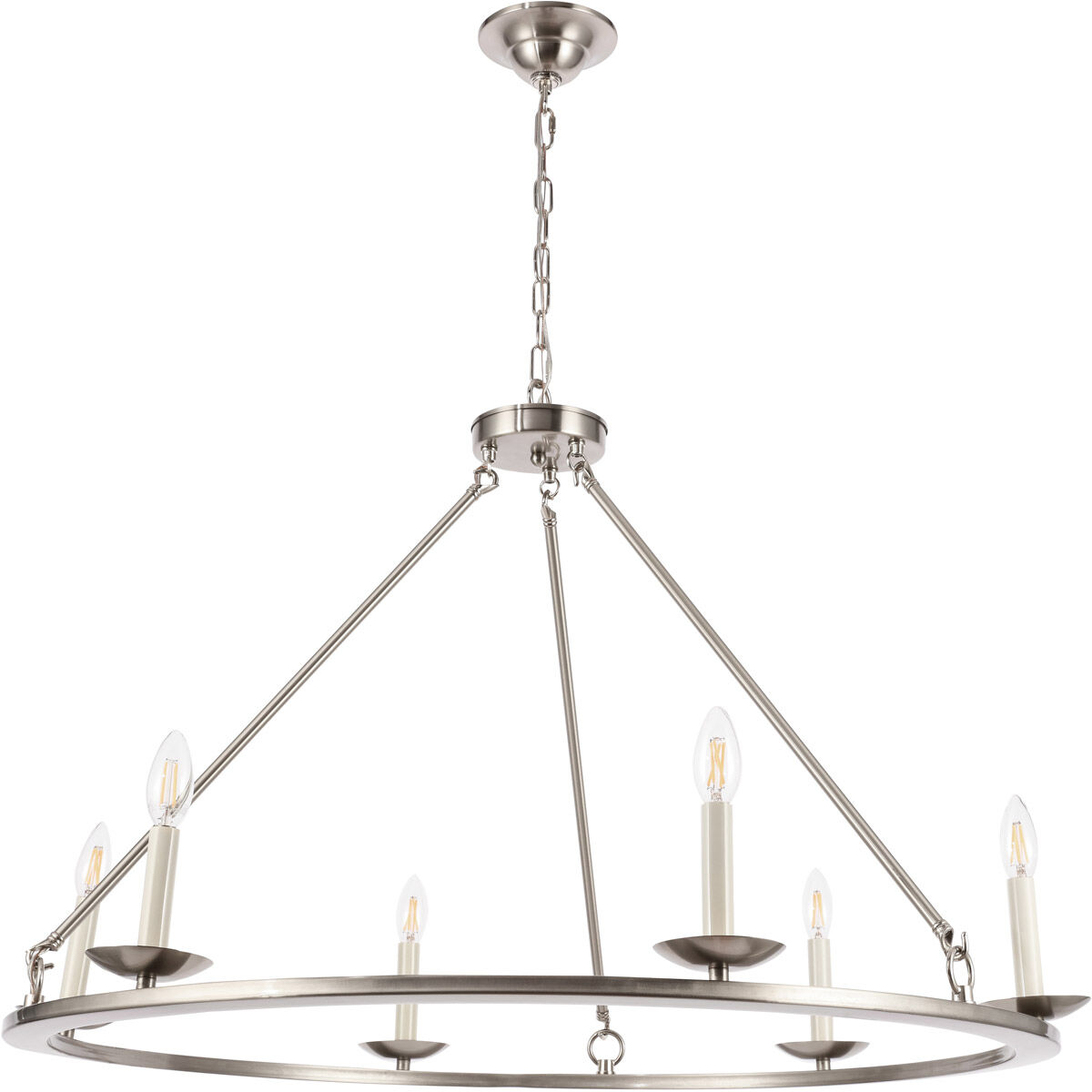 Jeannette 6 Light 36 inch Burnished Nickel Chandelier Ceiling Light