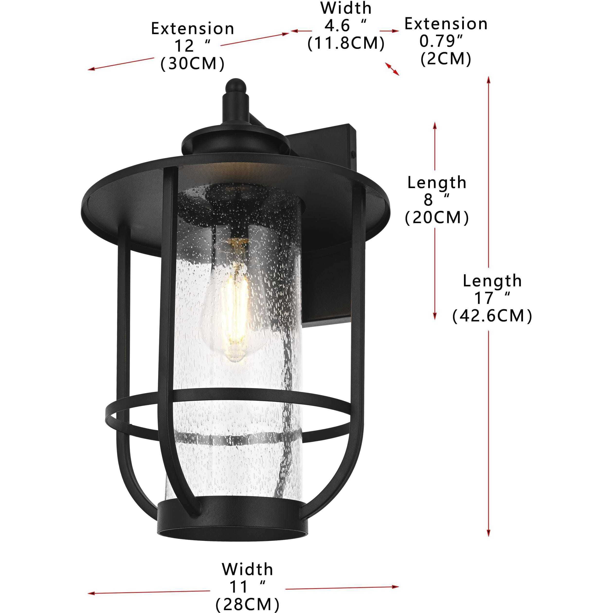 Janney 1 Light 17 inch Black Outdoor Wall Sconce