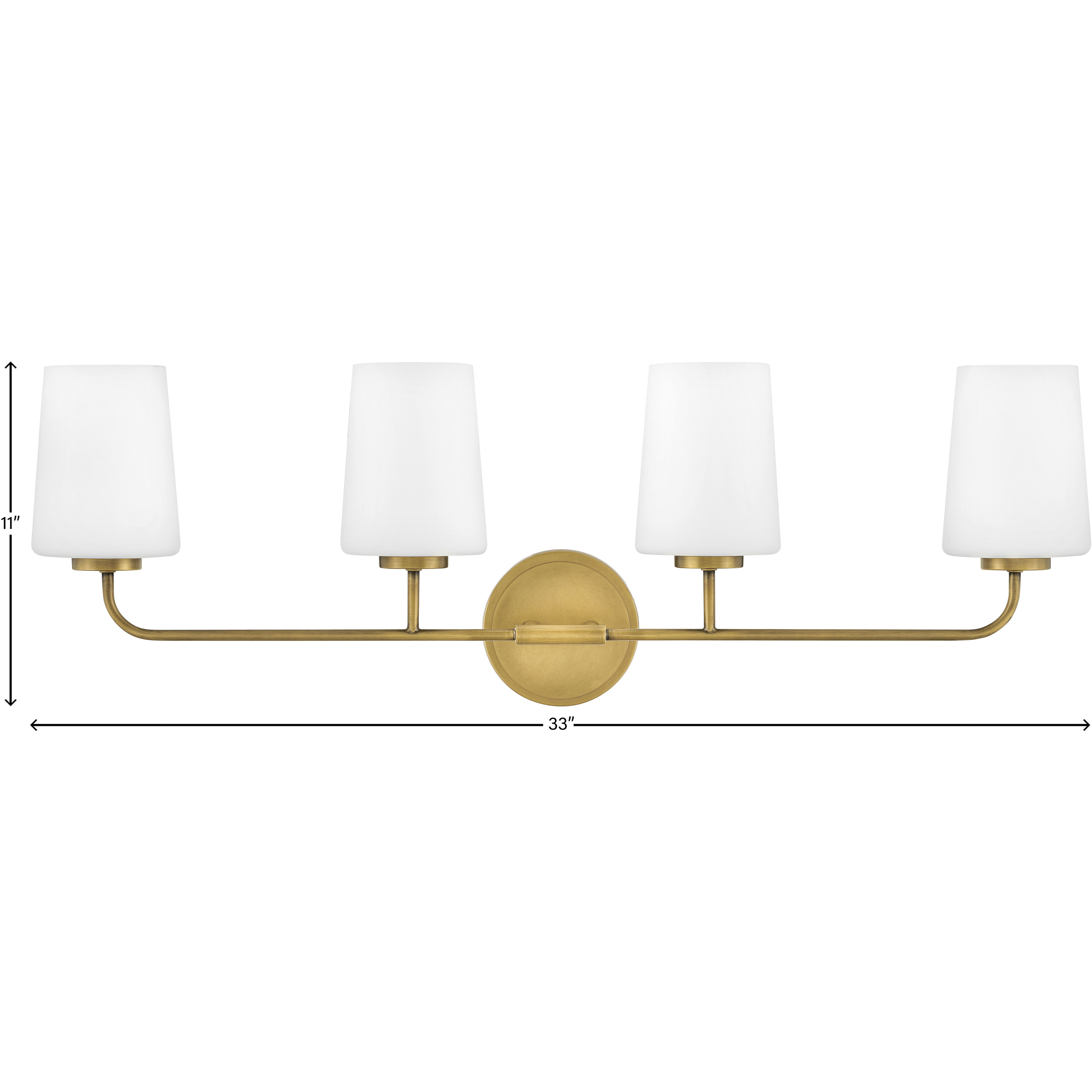 Kline LED 33 inch Heritage Brass Bath Light Wall Light
