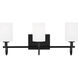 Oak Moore 3 Light 23.88 inch Midnight Black Bath Vanity Wall Light