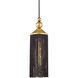 Scarlett 1 Light 5 inch Gold Leaf Pendant Ceiling Light in Black Silk Tassels