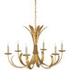 Bette 6 Light 33 inch Grecian Gold Leaf Chandelier Ceiling Light, Bunny Williams Collection