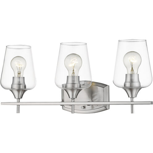 Joliet 3 Light 21.5 inch Brushed Nickel Vanity Wall Light