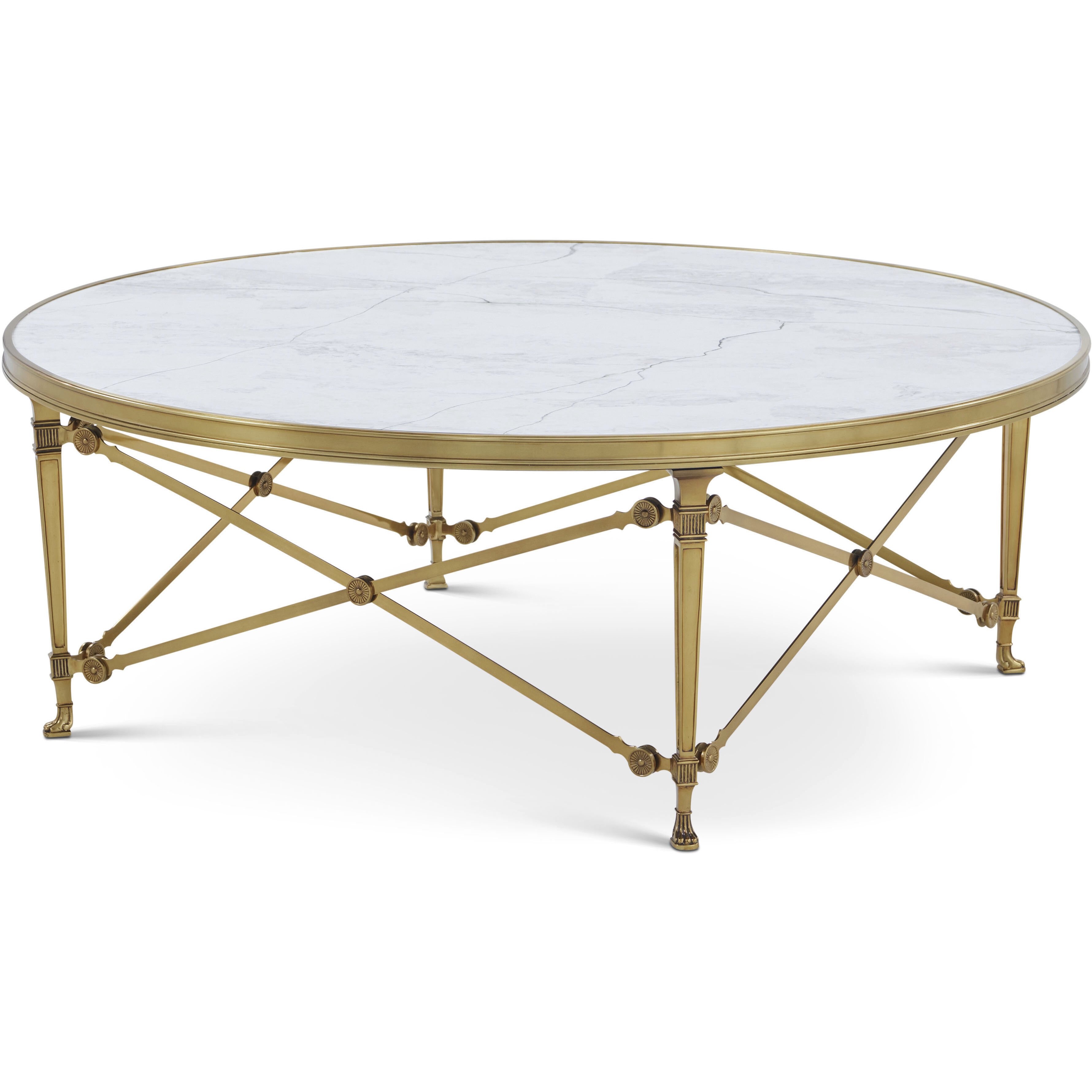 Spencer London 45 X 45 inch Cannes Brass / Lacus Quartz Cocktail Table