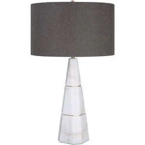 Citadel 29 inch 150.00 watt White Marble and Antique Brass Table Lamp Portable Light
