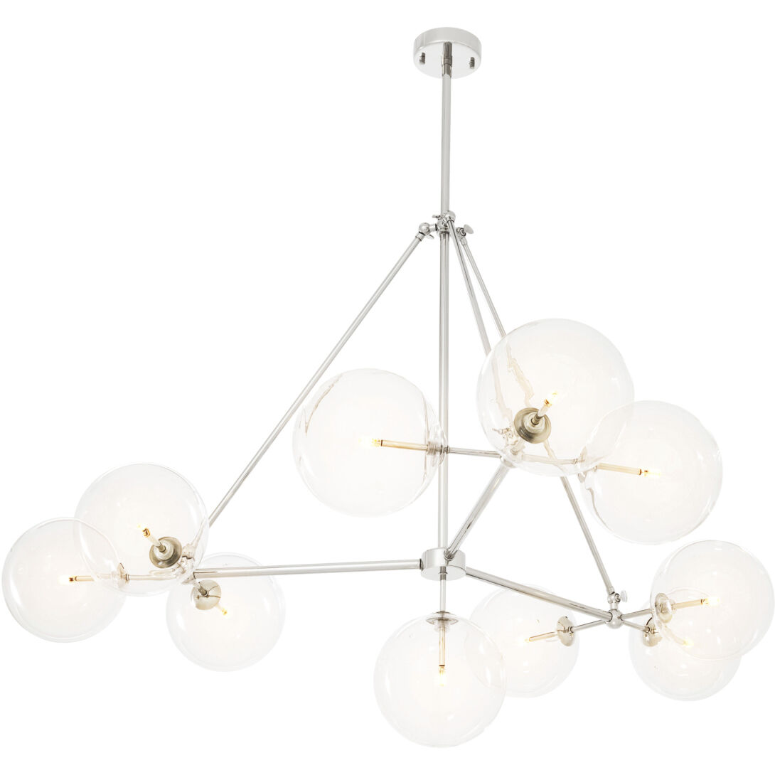 Bermude 10 Light 55.12 inch Nickel Chandelier Ceiling Light