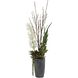 Eterna Orchid Aged Charcoal with White and Green Centerpiece & Vase