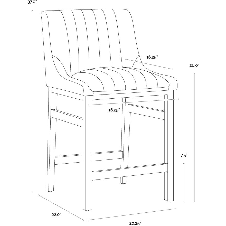 Halden 37 inch Bravo Admiral Counter Stool