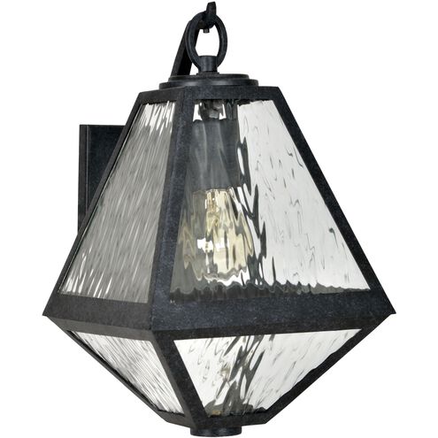 Glacier 1 Light 8 inch Black Charcoal Sconce Wall Light in Water