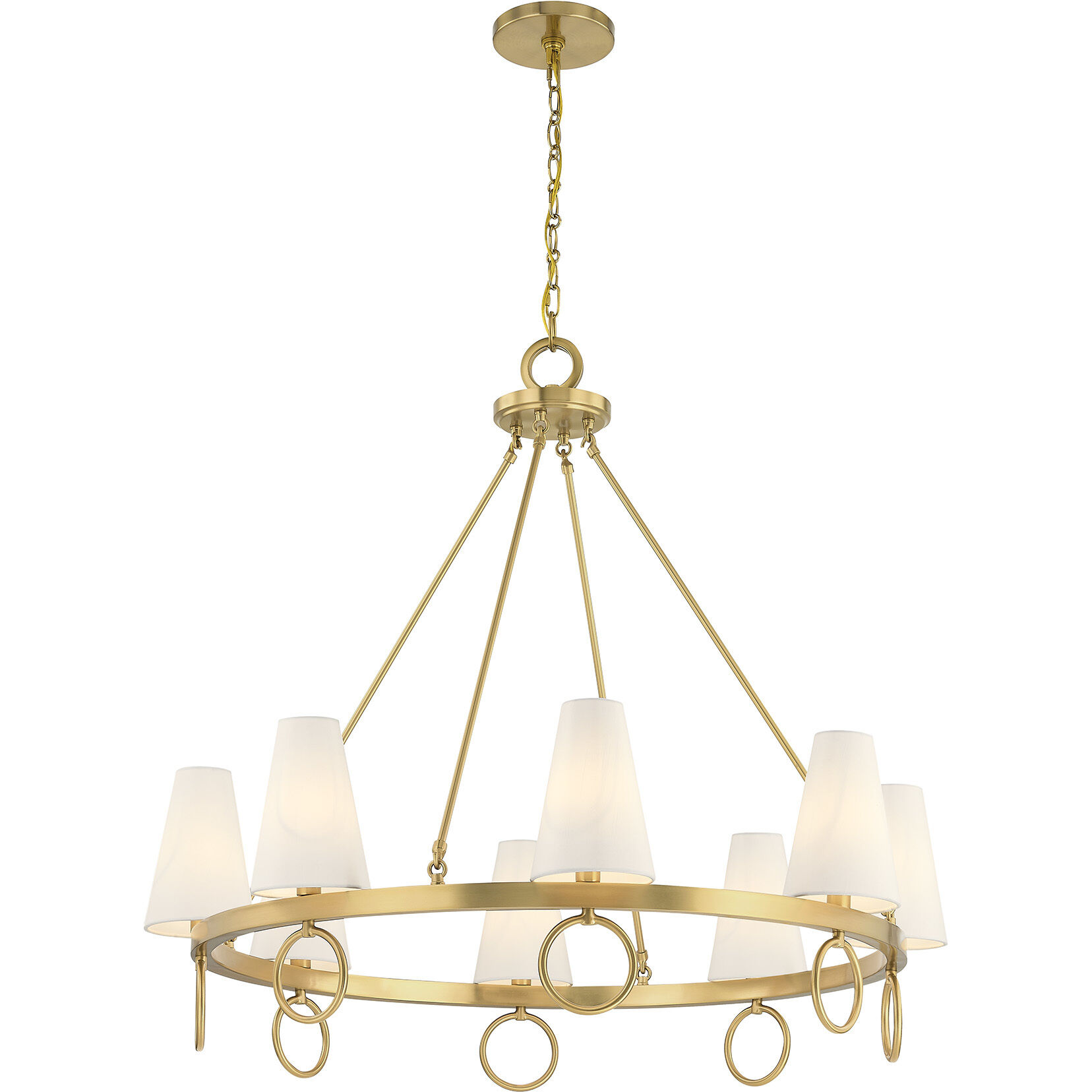 Wilkes 8 Light 36 inch Warm Brass Chandelier Ceiling Light
