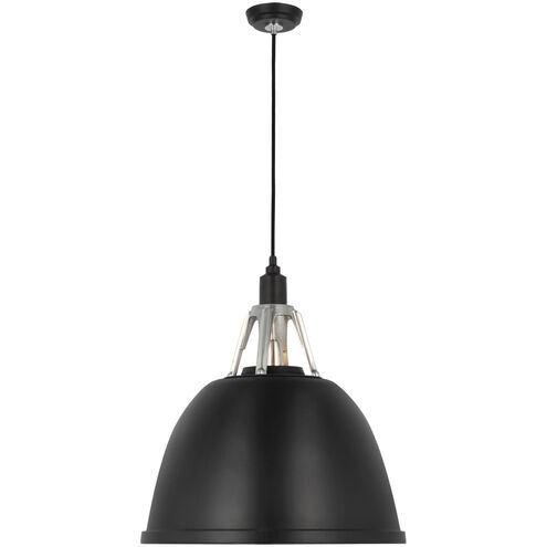 Thomas O'Brien Gunner LED 22 inch Black and Polished Aluminum Pendant Ceiling Light
