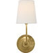 Thomas O'Brien Vendome 1 Light 5.5 inch Hand-Rubbed Antique Brass Single Sconce Wall Light in Linen