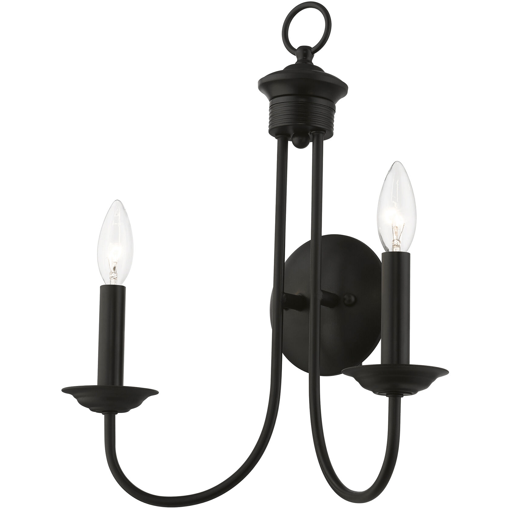 Estate 2 Light 14 inch Black Double Sconce Wall Light