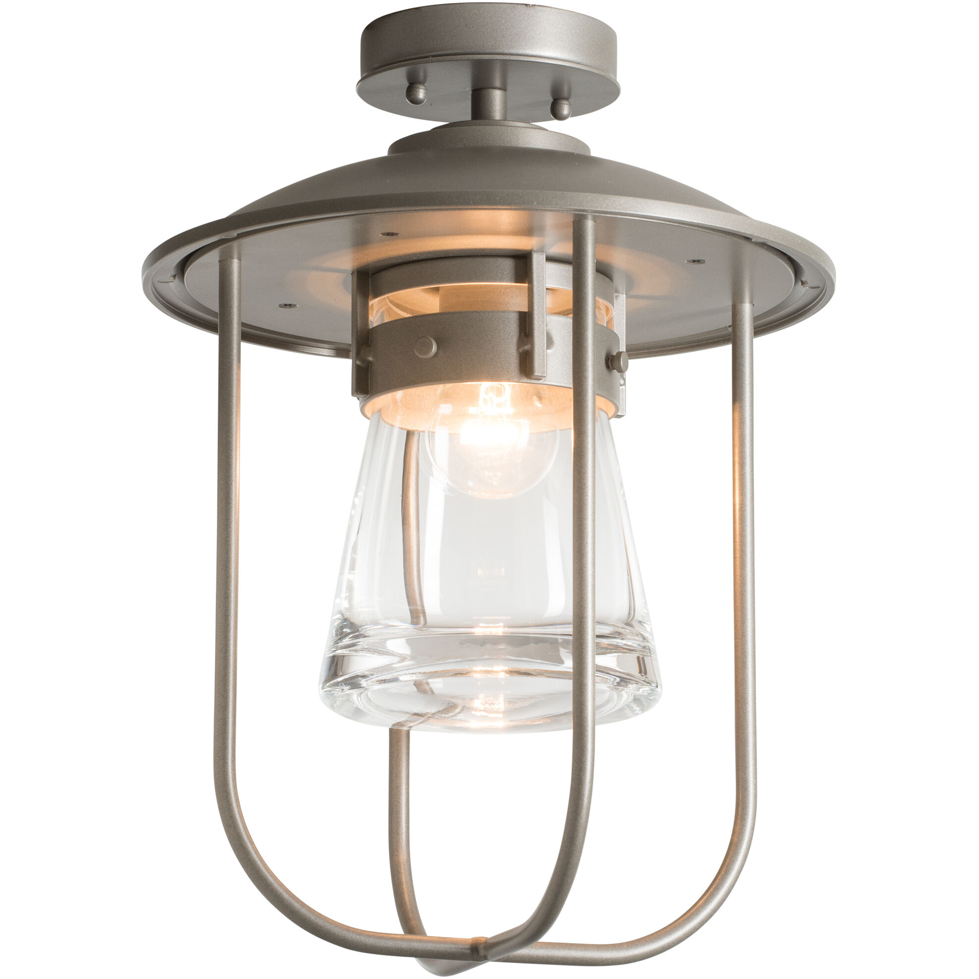 Erlenmeyer 1 Light 12.1 inch Coastal Burnished Steel Outdoor Semi-Flush