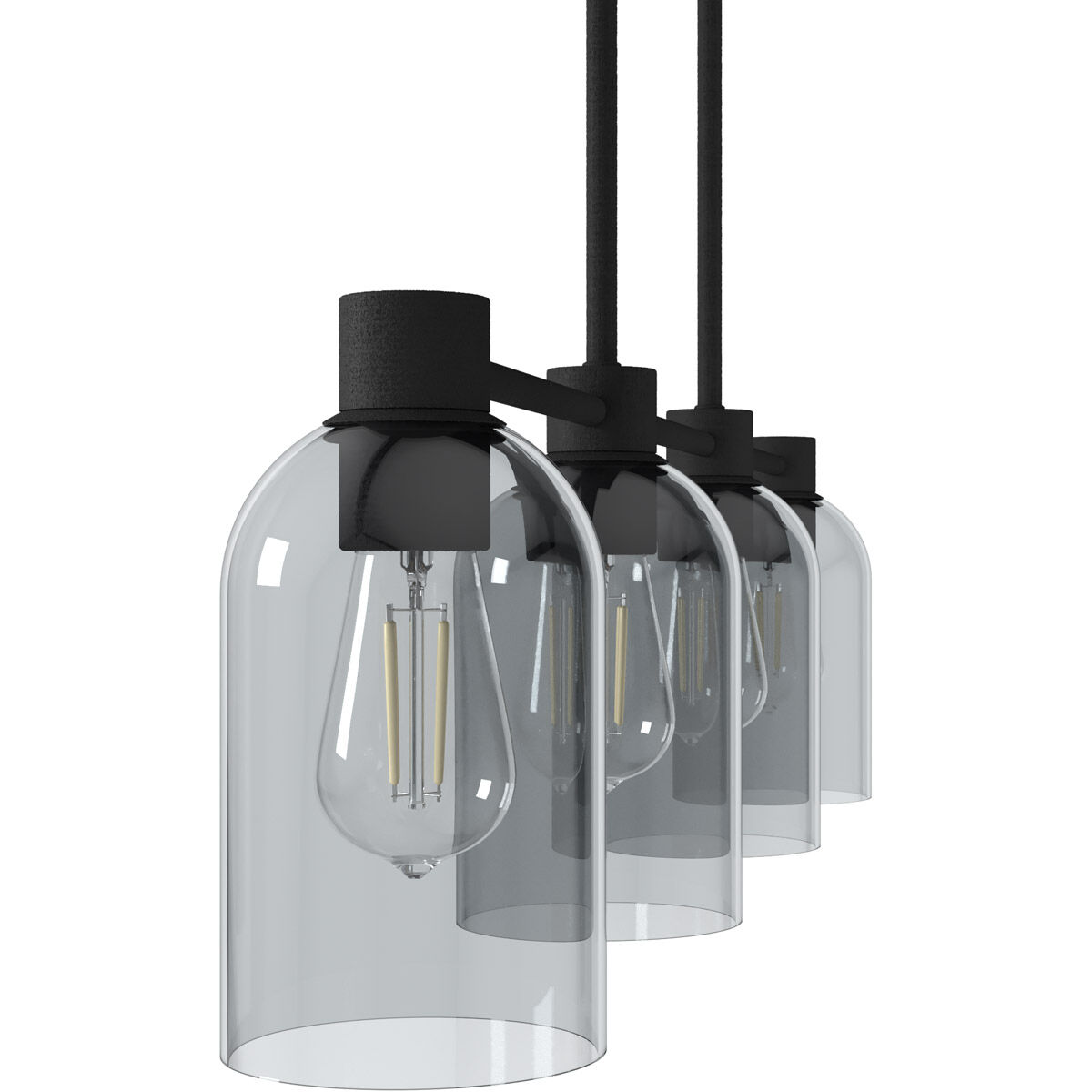 Lochemeade 4 Light 38 inch Natural Iron Linear Chandelier Ceiling Light